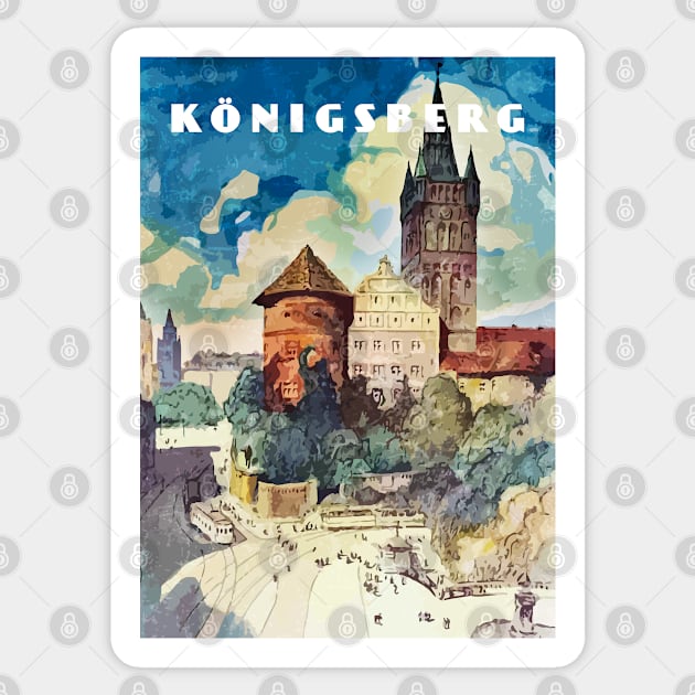 Konigsberg, Prussia, Germany.Retro travel poster Sticker by GreekTavern